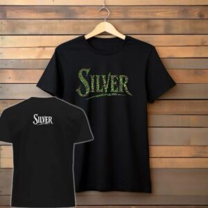 Camiseta Silver Negra – Logo Animal Print (verde)
