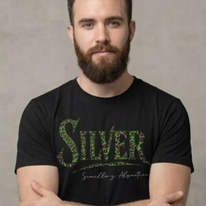 Camiseta Silver Negra (Ed. Semilla Y Alquitrán) – Logo Animal Print (verde)