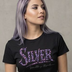 Camiseta Silver Negra (Ed. Semilla Y Alquitrán) – Logo Animal Print (morado)